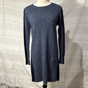 Elegant Blue Cashmere Sweater Dress